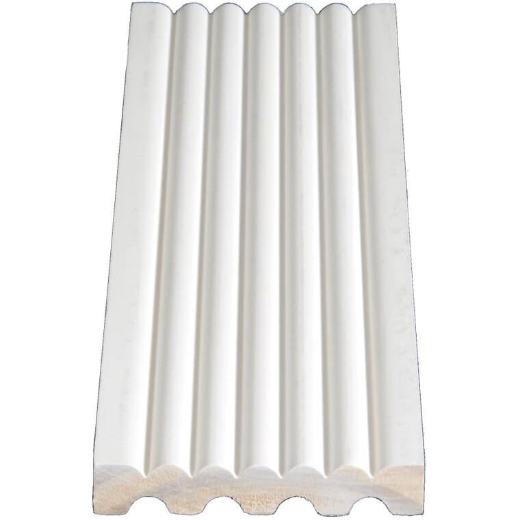 9/16" x 3-1/4" Finger Jointed Primed Fluted Pine Casing, by Linear Foot