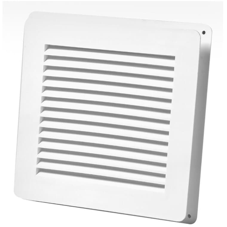 8" x 8" White Wall Vent, with 6" Collar