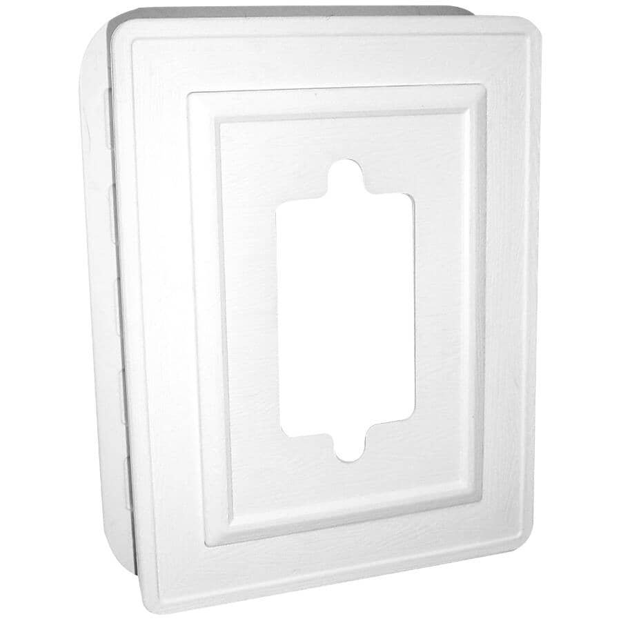 CANPLAS White Electrical Box Scalloped Siding Block | Home Hardware
