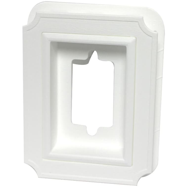 White Recessed Electrical Box Scalloped Siding Block
