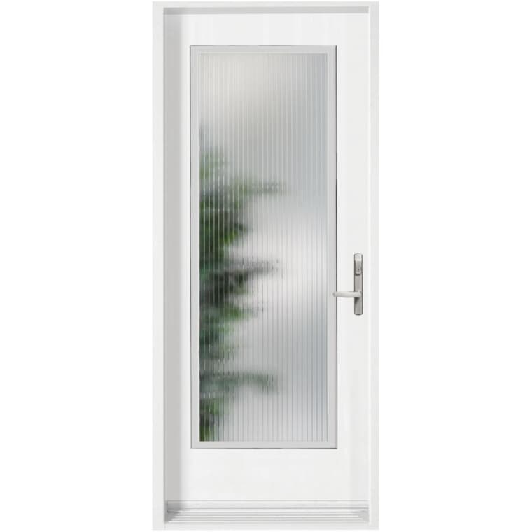 34" x 80" Left Hand Steel Door, with Linea Contemporary 21" x 65" Low-E Glass Lite