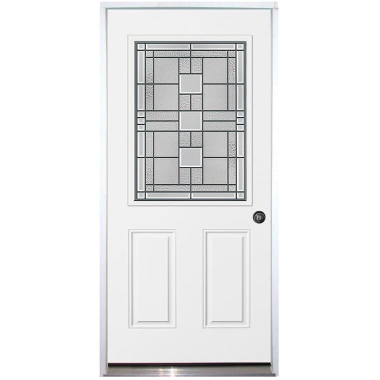 36" x 80" Left Hand Polytech Steel Door, with Monterey 22" x 36" Lite