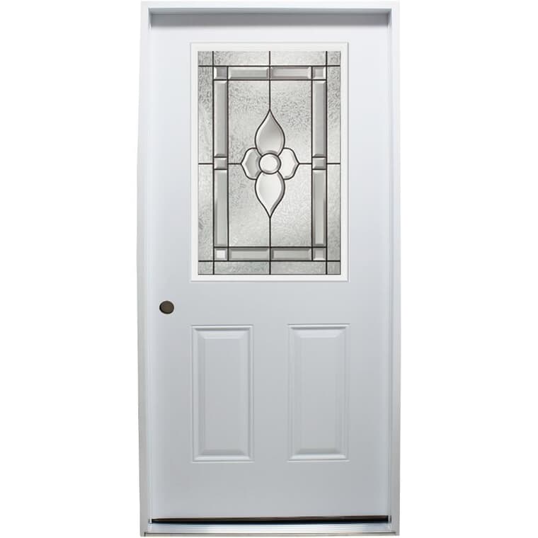 34" x 80" Right Hand Polytech Steel Door, with Nouveau 22" x 36" Lite
