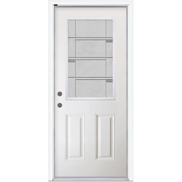 32" x 80" Right Hand Double Drilled Fibreglass Door - with 22" x 36" Crosswalk Insert + 6-9/16" Composite Frame + Attached Brickmould