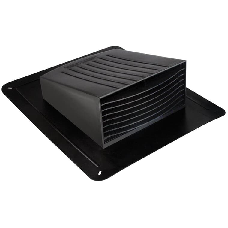 Roof Exhaust Vent - with Damper, Black, 4"