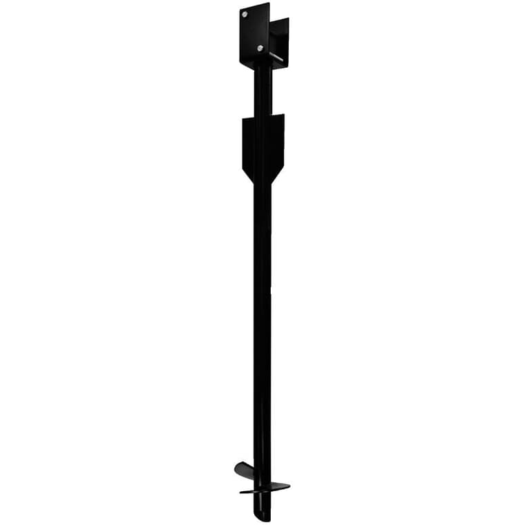 50" Black L-Shape Deck Post Holder