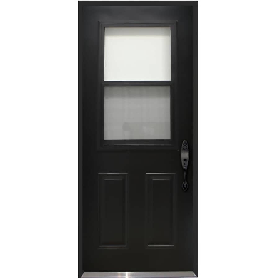 DOORSMITH 32" x 80" Left Hand Black and White Venting Steel Door, with ...