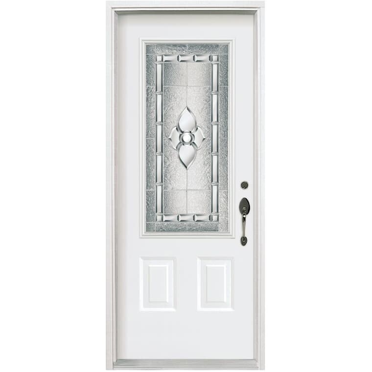 34" x 80" Left Hand Inswing Low-e Steel Door - with 23" x 49" Allure Zinc Lite