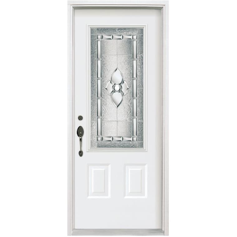 34" x 80" Right Hand Inswing Low-e Steel Door - with 23" x 49" Allure Zinc Lite