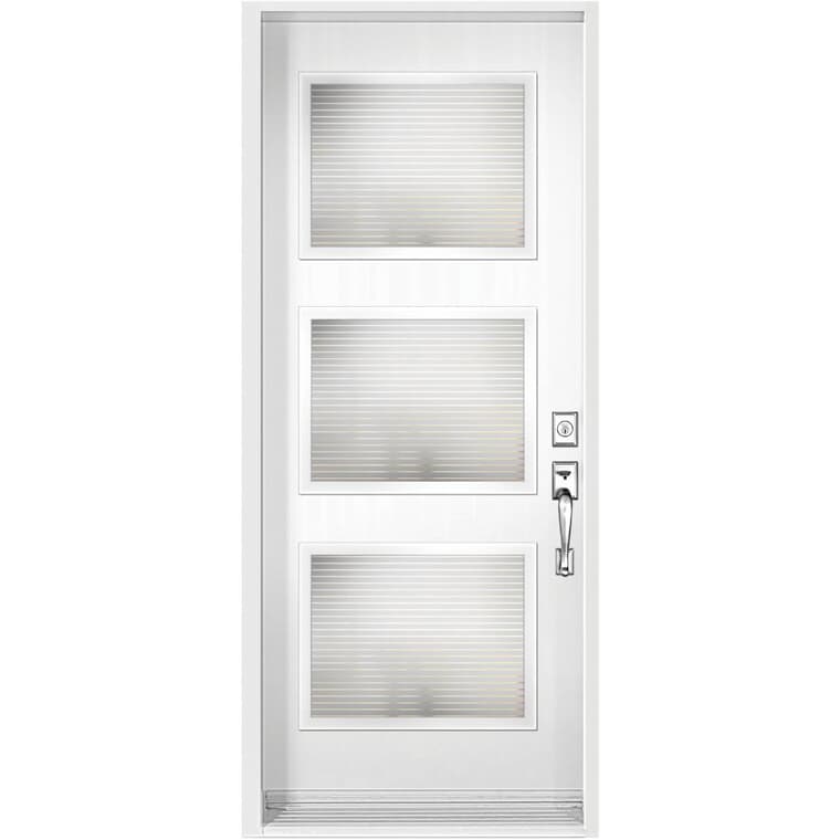 34" x 80" Left Hand Steel Door, with Linea 23" x 18" Low-e Lite