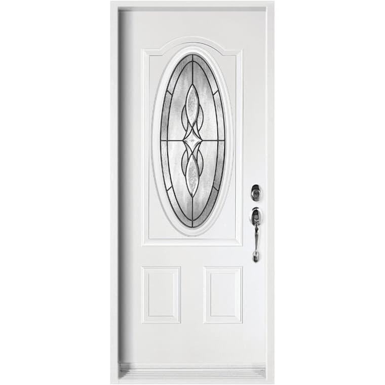 34" x 80" Left Hand Steel Door, with Venus Antique Oval Low-e Lite