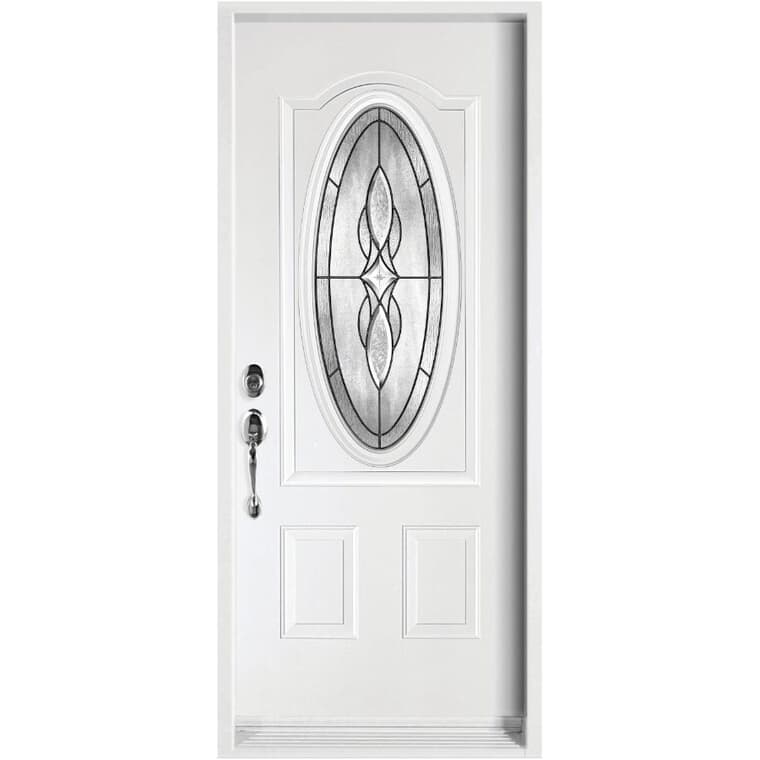 34" x 80" Right Hand Steel Door, with Venus Antique Oval Low-e Lite