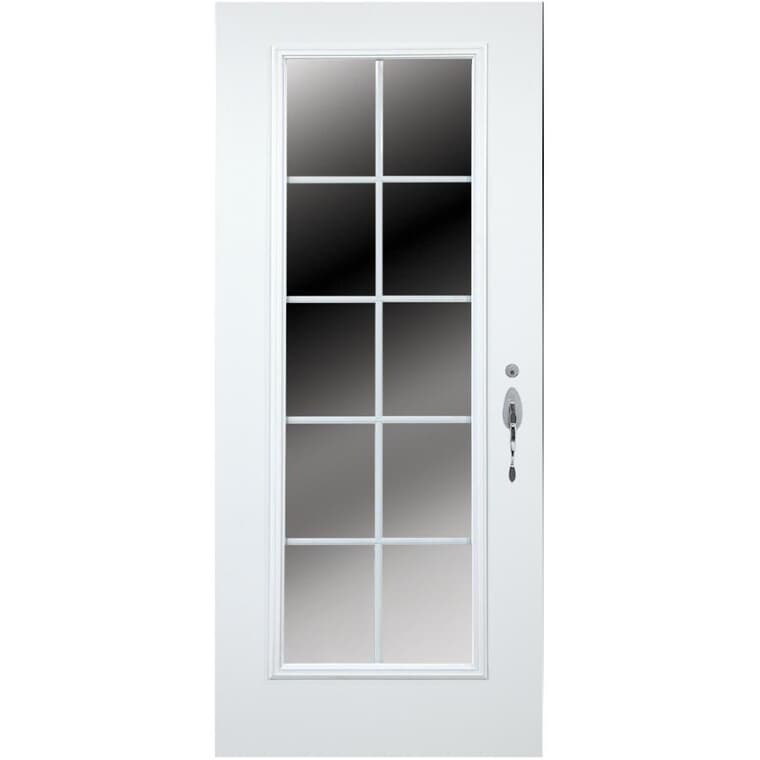 34" x 80" Left Hand Steel Door, with 21" x 65" CAAL10 Low-e Lite