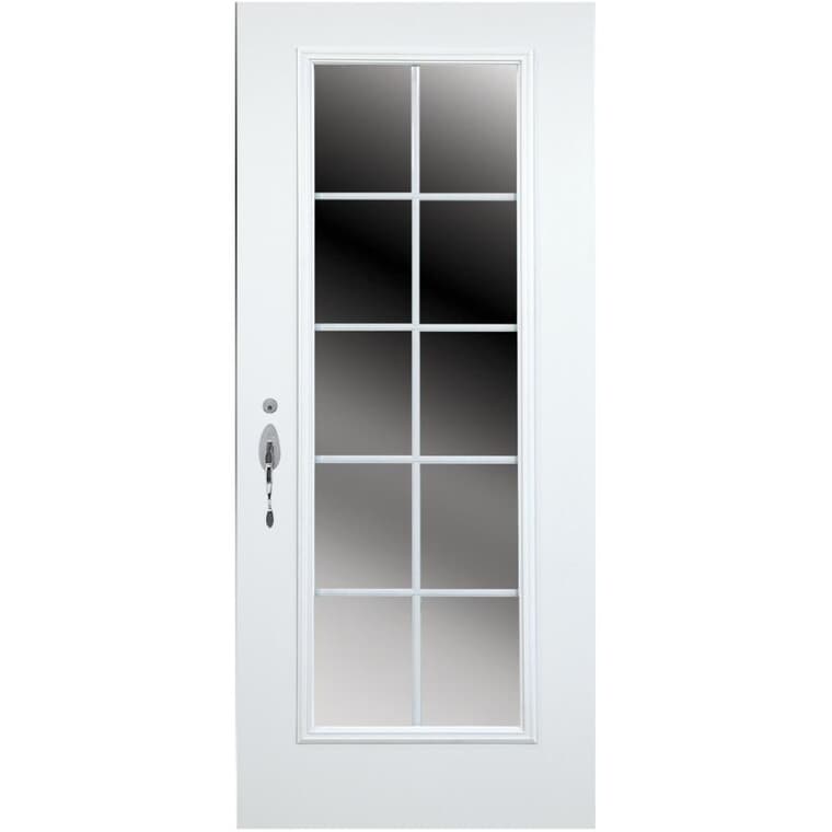 34" x 80" Right Hand Steel Door, with 21" x 65" CAAL10 Low-e Lite