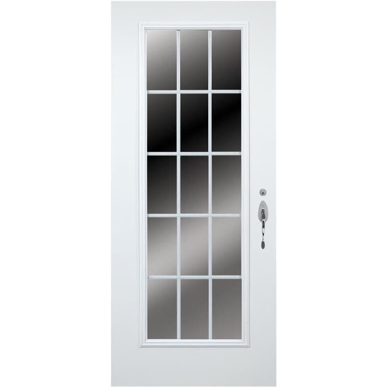 34" x 80" A14 C.I. Left Hand Steel Door, with 21" x 65" Low-e Lite