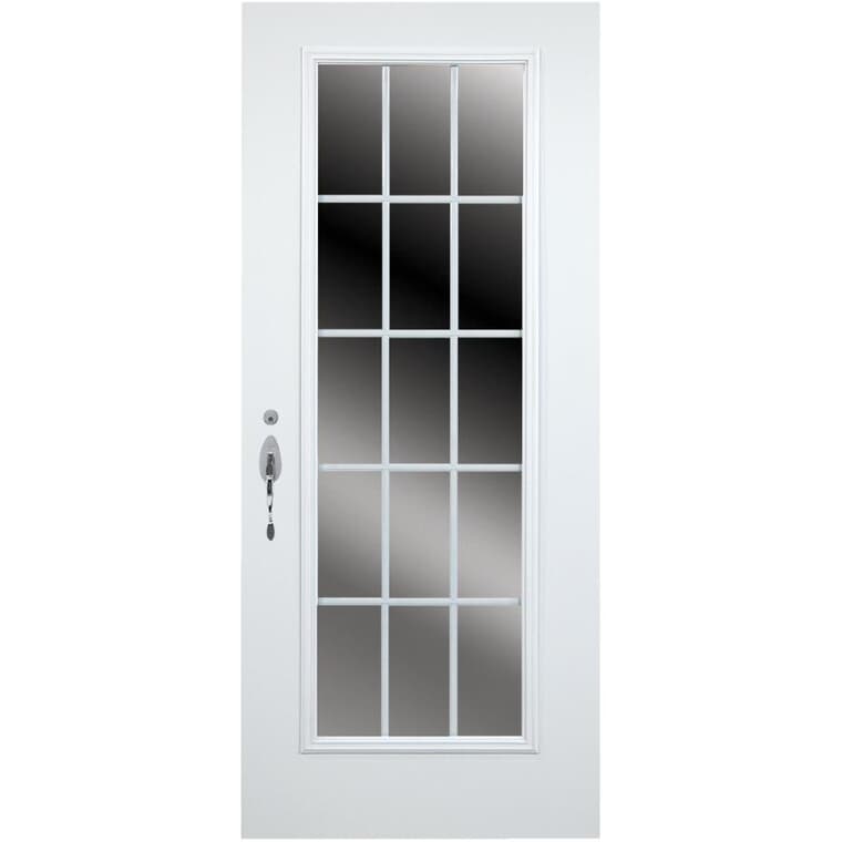 34" x 80" A14 C.I. Right Hand Steel Door, with 21" x 65" Low-e Lite