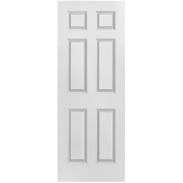 24" x 80" 6 Panel Right Hand Pre-hung Door, with Primed Finger Joint 4-9/16" Rabbeted Jamb