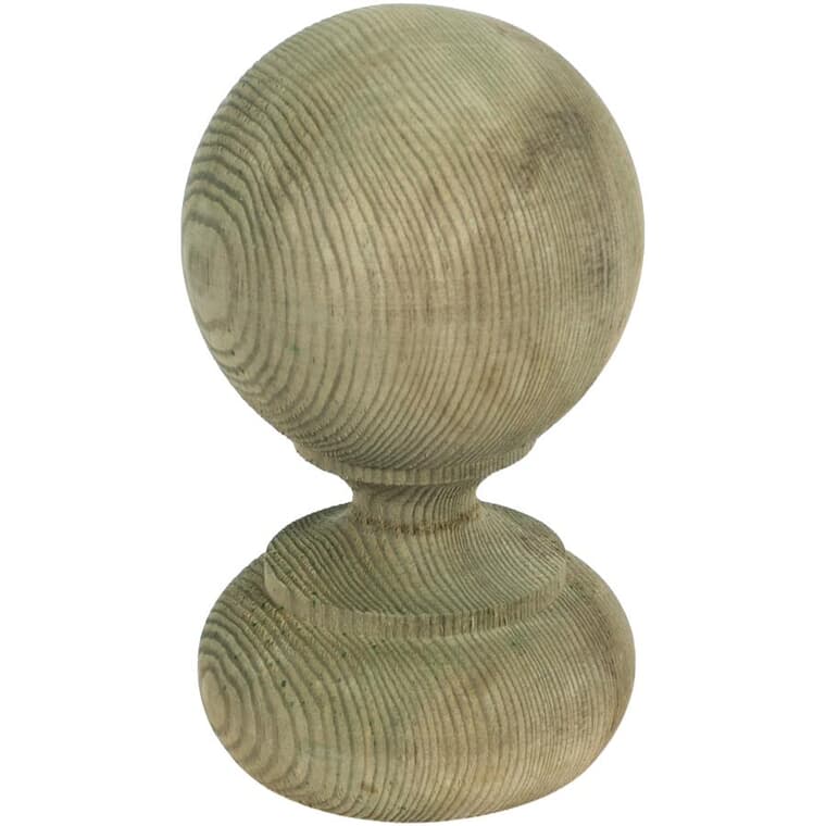 Capuchon de style boule géorgienne de 6 po en bois traité sous pression pour poteau