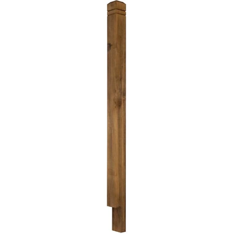 Poteau de terrasse encoché de 3-1/8 po x 54 po en bois traité sous pression, brun