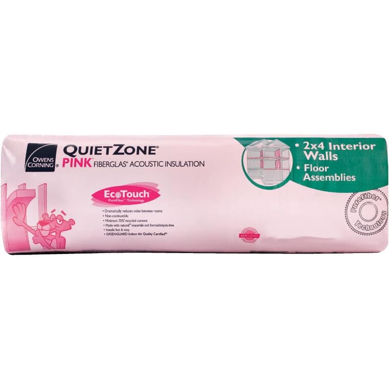 3.5" x 23" Quietzone Pink Insulation, covers 195.2 sq. ft.