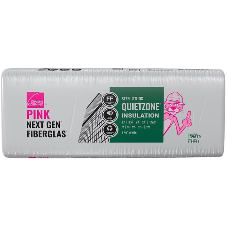 3.5" x 24" Quietzone Pink Insulation, covers 192 sq. ft.