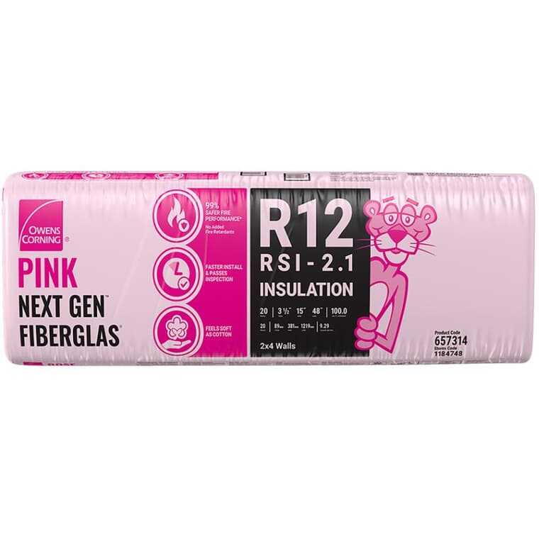 R12 x 15" Pink Insulation, covers 100 sq. ft.
