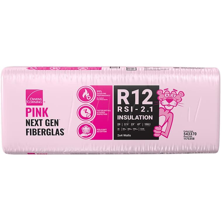R12 x 23" Pink Insulation, covers 150.1 sq. ft.