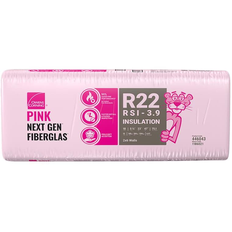 R22 x 23" Pink Insulation, covers 75.1 sq. ft.