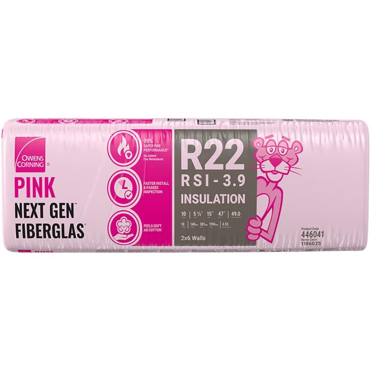 R22 x 15" Pink Insulation, covers 49 sq. ft.