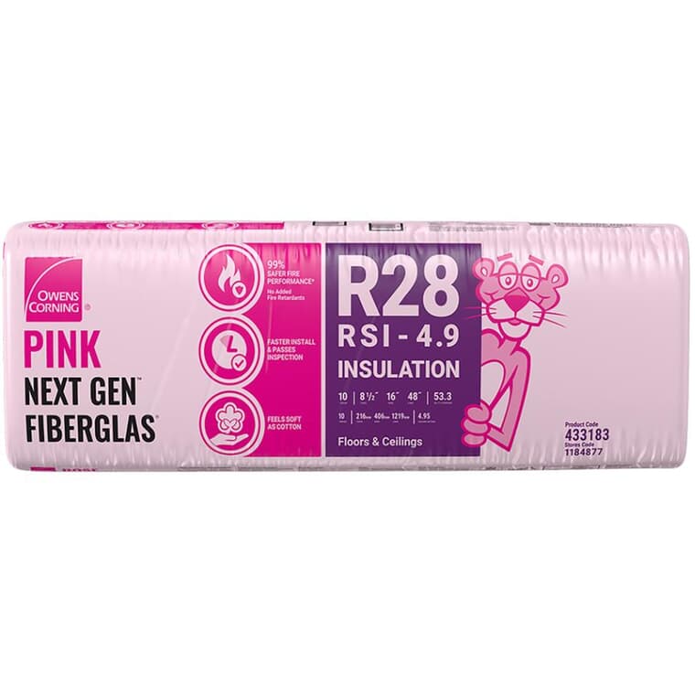 R28 x 16" Pink Insulation, covers 53.3 sq. ft.