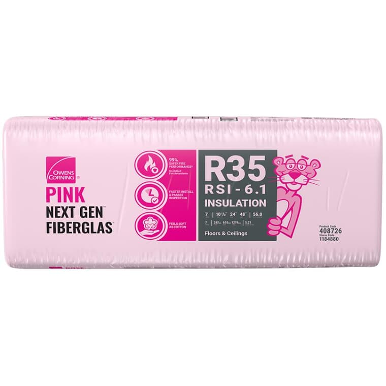 R35 x 16" Pink Insulation, covers 37.3 sq. ft.