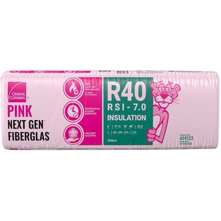 R40 x 16" Pink Insulation, covers 32 sq. ft.