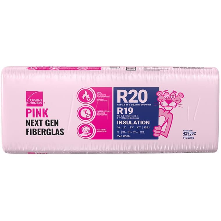 R20 x 23" Pink Insulation, covers 120.1 sq. ft.