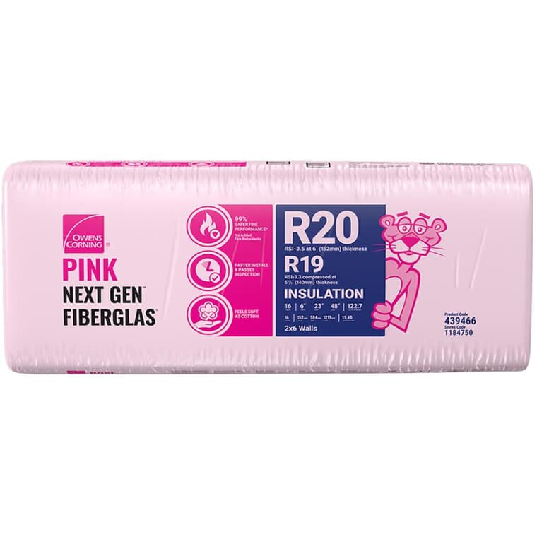 R20 x 23" Pink Insulation, covers 122.7 sq. ft.
