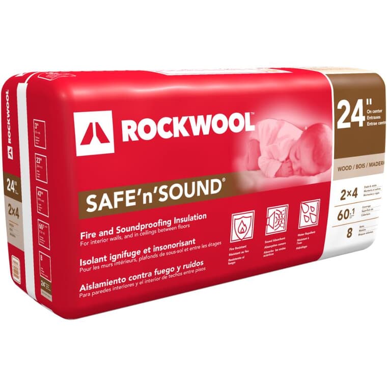3" x 23" Safe n' Sound Wood Stud Insulation, covers 60.1 sq. ft.