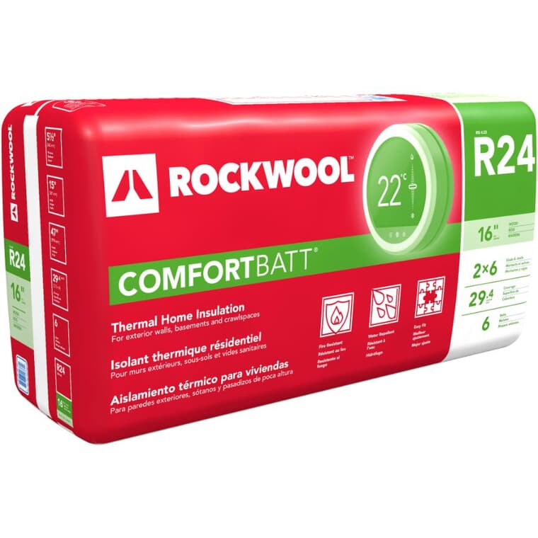 R24 x 15" Comfortbatt Wood Stud Insulation, covers 29.4 sq. ft.