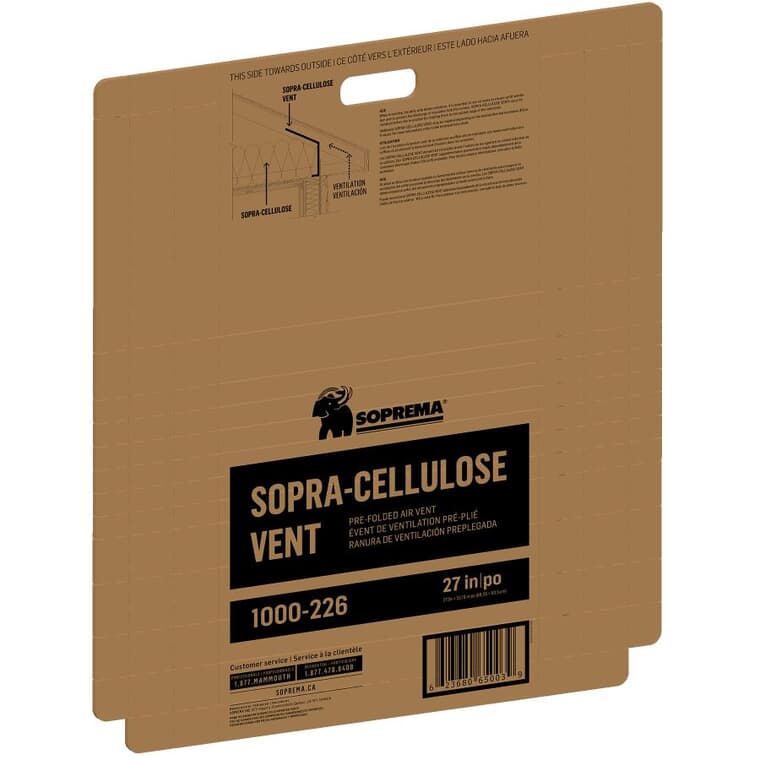 25.06" x 27.56" 50 Pack Sopra-Cellulose Cardboard Vent Ridge