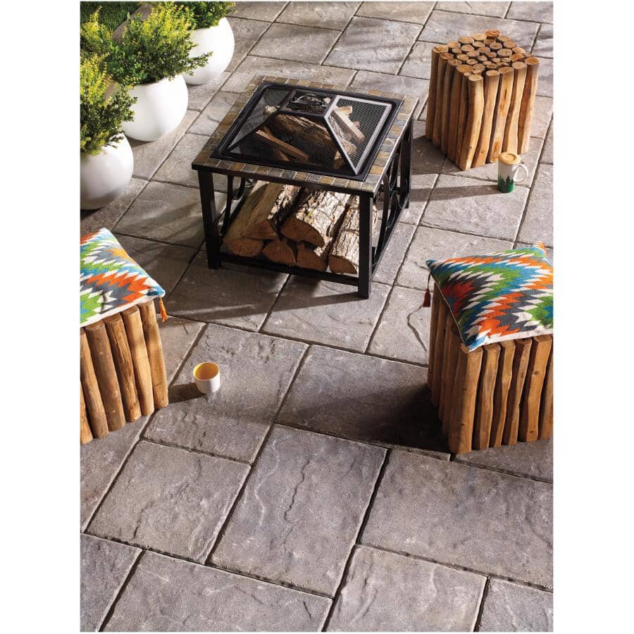 PERMACON 2" x 16" x 24" Saranak Grey and Charcoal Patio Stones | Home ...