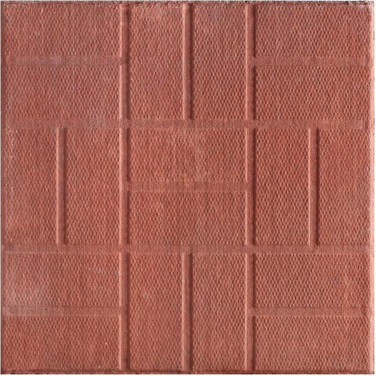 Dalle de patio à motif de briques de 24 po x 24 po, rouge