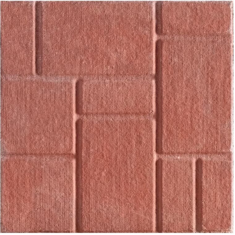 Dalle de patio à motifs de briques de 18 po x 18 po, rouge