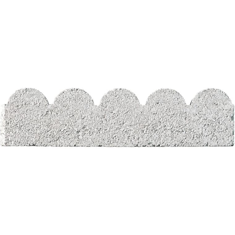 2" x 6" x 24" Scalloped Straight White Cement Border