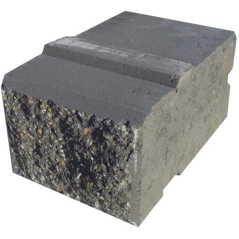 8" x 8" x 12" Pisa Charcoal Straight Retaining Wall Stone