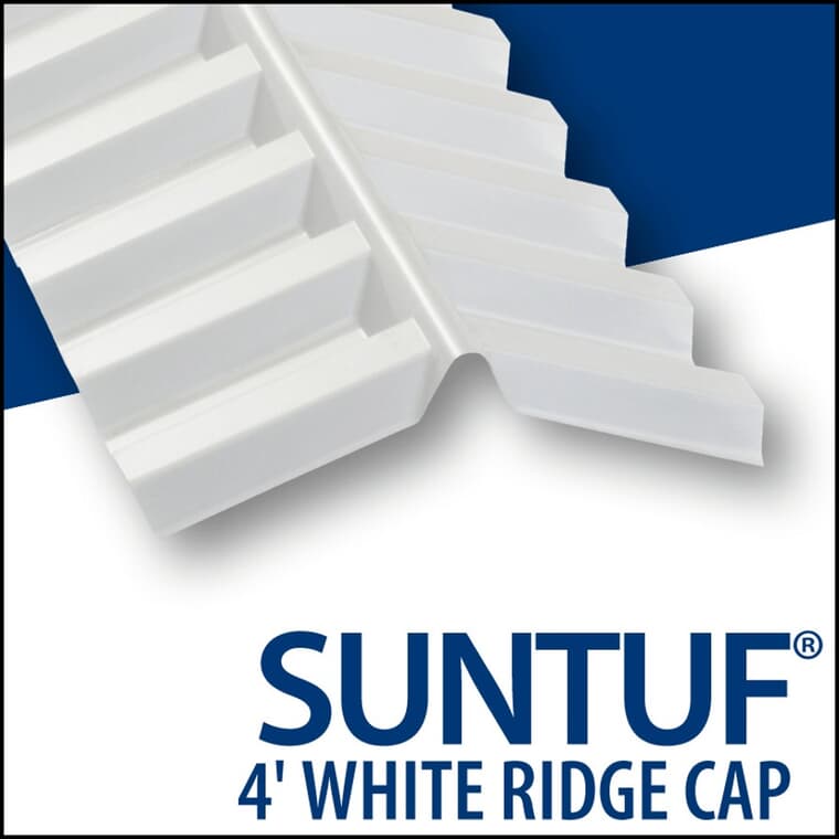 4' PC Suntuf White Ridgecap
