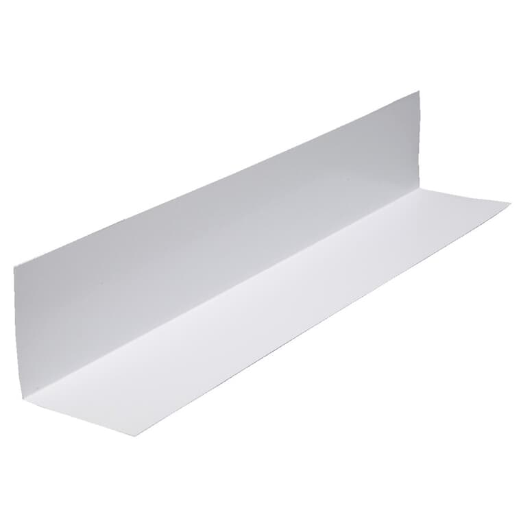 2" x 10' White Semi Gloss Aluminum Angle Flashing