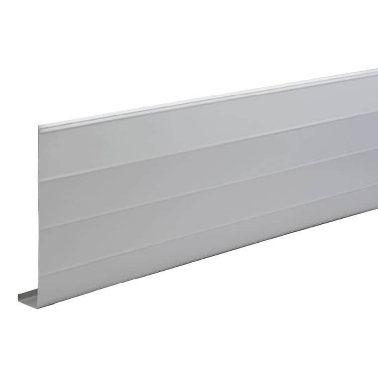 2" x 8" x 10' White Ribbed Aluminum Fascia