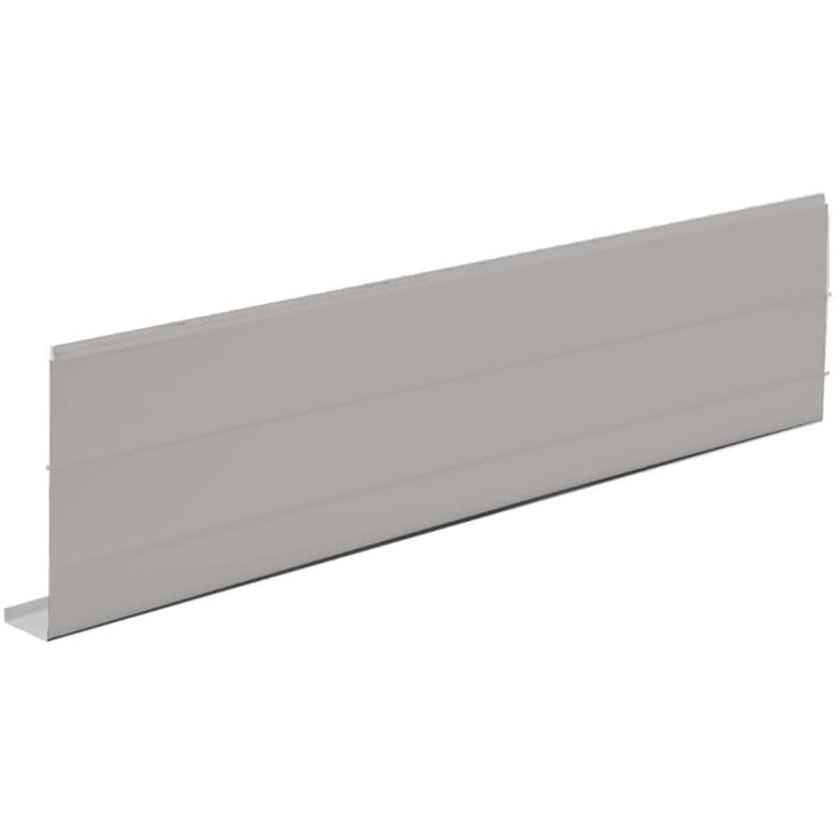 Fascia en aluminium nervuré de 1 po x 6 po x 9 pi 10 po, gris perle