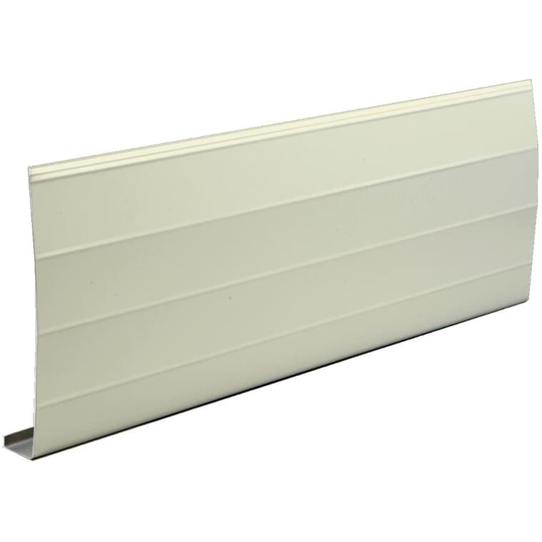 1" x 8" x 9'10" Semi Gloss Ivory Ribbed Aluminum Fascia