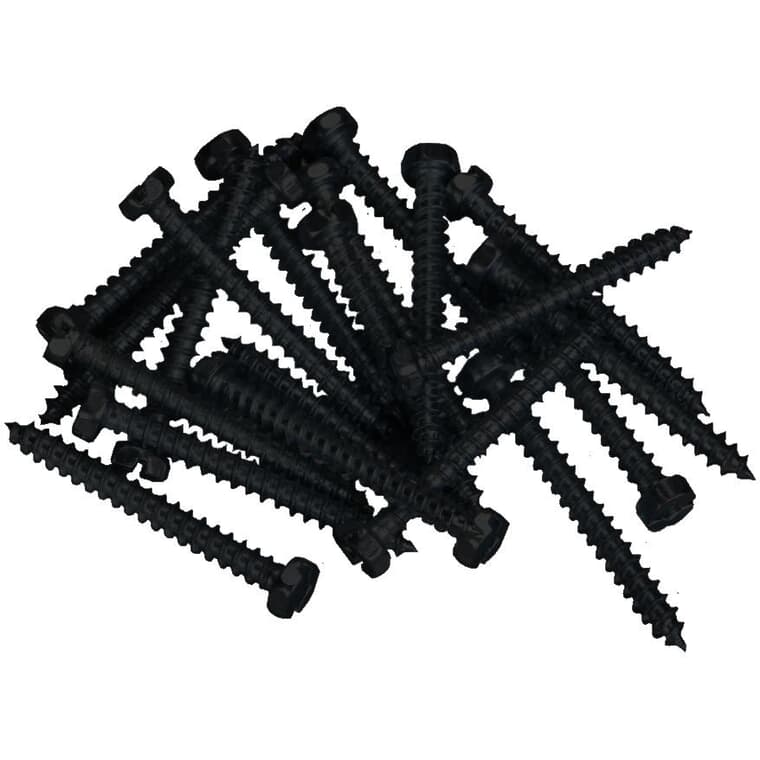 100 Pack 8" x 1-1/4" Black Robertson Pan Head Screws, for Aluminum Soffit and Fascia