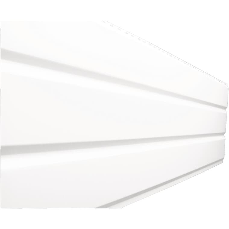 18" x 10' White 3 Panel Plain Aluminum Soffit