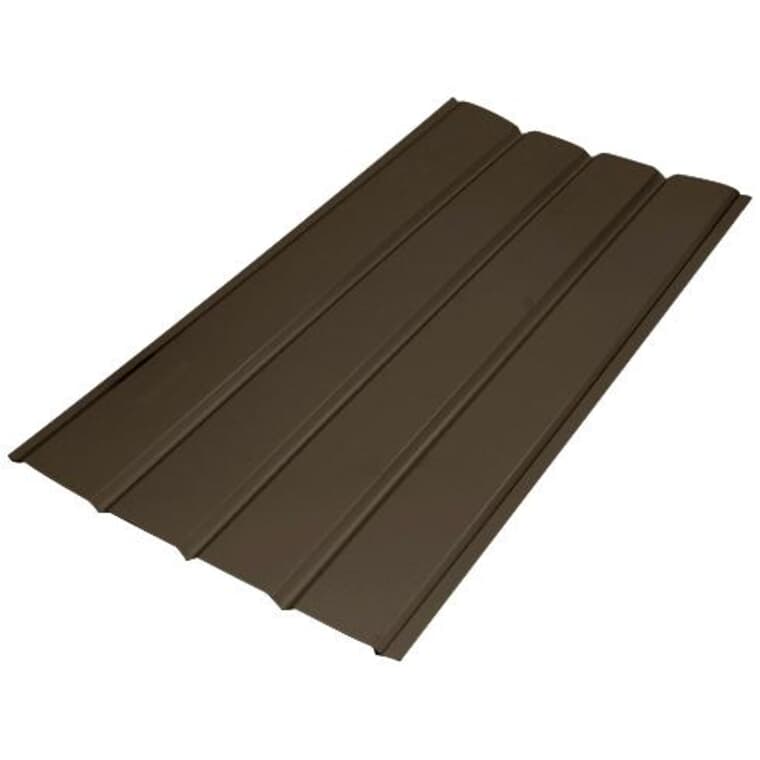 16" x 12' Commercial Brown 4 Panel Plain Aluminum Soffit